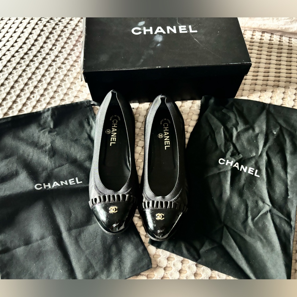 Chanel Ballet Flats Ballerina Size 38 black